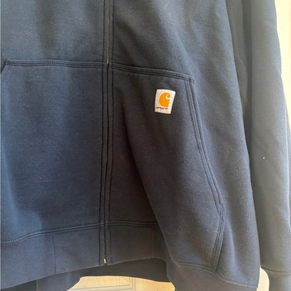 Carhartt Dark Blue Zip Up Workwear Hoodie Jacket, 3XL - Picture 5 of 6